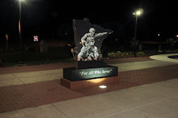 Veterans Park at night