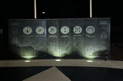 Veterans Park at night