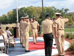 Veterans Park was picked for its honorable setting and beauty by the U.S. Navy Midwest Recruiting District. Way to GO, Veterans Park! Four new Navy Chiefs!