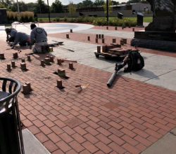 "Veterans Park received 90 new pavers today. They have been on order for a year and professionally installed today 8-24. Recognition will be Thursday, September 7 at 6:30 pm during the POW/MIA parade. " 