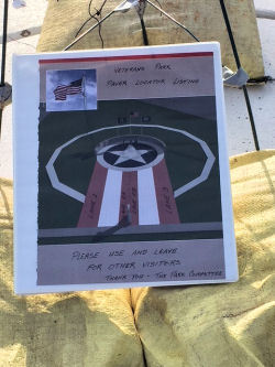 We have an impromptu Paver Locator Book at Veterans Park for all visitors.  A permanent stand will be designed and built for future visitors.