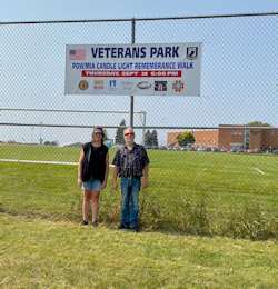 Veterans Park Pavers Installed 2024, On 9-11/12, Veterans Park had 29 new Memorial Pavers installed by LCI Company personnel to prepare for the upcoming POW/MIA Remembrance Walk to be held on Thursday, September 26. The Walk commences from the Veterans of Foreign Wars Post 1350 Club at 1800 (6 PM) arriving at Veterans Park by 1830 (6:30 pm). Banners were prepared by WEBWOLF staff Bruce and Sandy Fabio for passersby to see on Margaret Street, at the VFW and American Legion Clubs. Honor and Remember the service and sacrifice of our veterans of all eras.