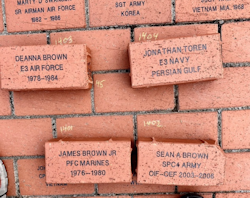 47 new Memorial Pavers were installed at Veterans Park in the past week to honor and remember the service and sacrifice of our veterans. This makes 1416 total pavers to date purchased by our customers and placed in Veterans Park. Please remember that these 47 pavers will be recognized on Thursday, Sept. 21 at 6:00 with the POW/MIA Remembrance Walk from the VFW Post 1350 to Veterans Park. We would like to thank MetroBrick and LCI Installers for their fine partnership with Veterans Park these last 8 years.